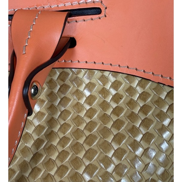 Dooney & Bourke Beacon Woven Domed Satchel Orange Brown - Picture 7 of 16